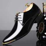 REETENE High Quality Patent Leather Men Shoes Men Wedding Oxford Shoes Lace-Up Office Suit Men'S Casual Shoes Man Dress Shoes - ENSEIGNE DENIS