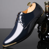 REETENE High Quality Patent Leather Men Shoes Men Wedding Oxford Shoes Lace-Up Office Suit Men'S Casual Shoes Man Dress Shoes - ENSEIGNE DENIS