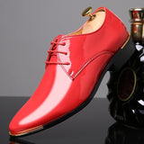 REETENE High Quality Patent Leather Men Shoes Men Wedding Oxford Shoes Lace-Up Office Suit Men'S Casual Shoes Man Dress Shoes - ENSEIGNE DENIS