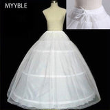 MYYBLE Free shipping High Quality White 3 Hoops Petticoat Crinoline Slip Underskirt For Wedding Dress Bridal Gown In Stock 2020