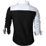 Jeansian Men's Casual Dress Shirts Fashion Desinger Stylish Long Sleeve Slim Fit 8371 Black2