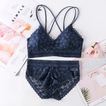 Women Lace Bra Sets Seamless Underwear Backless Vest Sexy Panties Padded Bralette Lingerie Ultrathin Briefs Female Intimates #F - ENSEIGNE DENIS