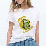 LUCKYROLL Avocado Cat Pattern T Shirt Women Harajuku Vegan Cute Tops Plus Size S-3XL T-shirt Tee Tops - ENSEIGNE DENIS