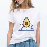 LUCKYROLL Avocado Cat Pattern T Shirt Women Harajuku Vegan Cute Tops Plus Size S-3XL T-shirt Tee Tops - ENSEIGNE DENIS