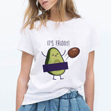 LUCKYROLL Avocado Cat Pattern T Shirt Women Harajuku Vegan Cute Tops Plus Size S-3XL T-shirt Tee Tops - ENSEIGNE DENIS