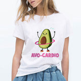 LUCKYROLL Avocado Cat Pattern T Shirt Women Harajuku Vegan Cute Tops Plus Size S-3XL T-shirt Tee Tops - ENSEIGNE DENIS
