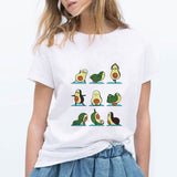 LUCKYROLL Avocado Cat Pattern T Shirt Women Harajuku Vegan Cute Tops Plus Size S-3XL T-shirt Tee Tops - ENSEIGNE DENIS