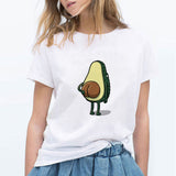 LUCKYROLL Avocado Cat Pattern T Shirt Women Harajuku Vegan Cute Tops Plus Size S-3XL T-shirt Tee Tops - ENSEIGNE DENIS