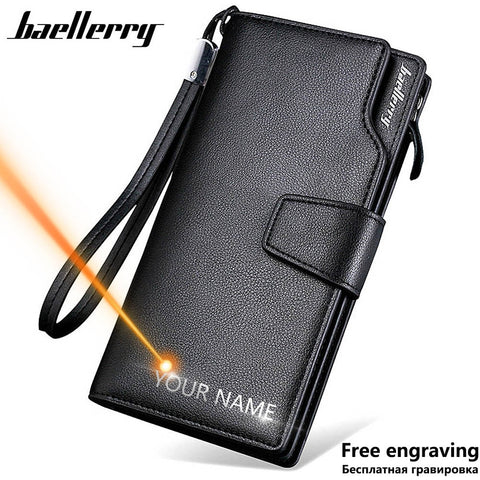Baellerry Men Wallets Long Style High Quality Card Holder Male Purse Zipper Large Capacity Brand PU Leather Wallet For Men - ENSEIGNE DENIS