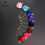 Lovegrace Red Rose Flowers Lapel Pin Mens Wedding Bouquet Handmade Brooch Buttonhole Groomsmen Groom Corsage and Boutonnieres