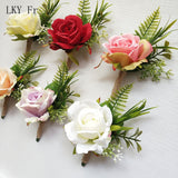 LKY Fr Boutonniere Flowers Corsage Pin Boutonniere Buttonhole Men Wedding Bracelet Bridesmaid Wedding Buttonhole Witness Corsage