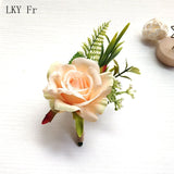 LKY Fr Boutonniere Flowers Corsage Pin Boutonniere Buttonhole Men Wedding Bracelet Bridesmaid Wedding Buttonhole Witness Corsage