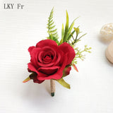 LKY Fr Boutonniere Flowers Corsage Pin Boutonniere Buttonhole Men Wedding Bracelet Bridesmaid Wedding Buttonhole Witness Corsage