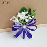 LKY Fr Boutonniere Flowers Corsage Pin Boutonniere Buttonhole Men Wedding Bracelet Bridesmaid Wedding Buttonhole Witness Corsage
