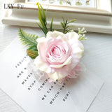 LKY Fr Boutonniere Flowers Corsage Pin Boutonniere Buttonhole Men Wedding Bracelet Bridesmaid Wedding Buttonhole Witness Corsage