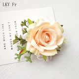 LKY Fr Boutonniere Flowers Corsage Pin Boutonniere Buttonhole Men Wedding Bracelet Bridesmaid Wedding Buttonhole Witness Corsage