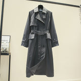 UK Brand new Fashion 2020 Fall /Autumn Casual Double breasted Simple Classic Long Trench coat with belt Chic Female windbreaker - ENSEIGNE DENIS