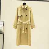 UK Brand new Fashion 2020 Fall /Autumn Casual Double breasted Simple Classic Long Trench coat with belt Chic Female windbreaker - ENSEIGNE DENIS