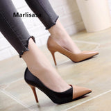 Marlisasa Women Cute Sweet Brown Slip on High Heel Stiletto Ladies Pink & White Party High Shoes Fashion Pump Talon Femme H2428b - ENSEIGNE DENIS