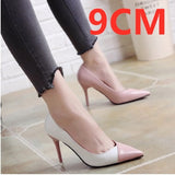 Marlisasa Women Cute Sweet Brown Slip on High Heel Stiletto Ladies Pink & White Party High Shoes Fashion Pump Talon Femme H2428b - ENSEIGNE DENIS