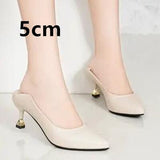 Marlisasa Women Cute Sweet Brown Slip on High Heel Stiletto Ladies Pink & White Party High Shoes Fashion Pump Talon Femme H2428b - ENSEIGNE DENIS