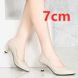 Marlisasa Women Cute Sweet Brown Slip on High Heel Stiletto Ladies Pink & White Party High Shoes Fashion Pump Talon Femme H2428b - ENSEIGNE DENIS