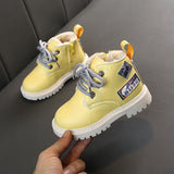2019 Autumn/Winter Plush Children boots Boys Girls Martin Shoes Fashion Brand Soft Leather Warm Kids Boots - ENSEIGNE DENIS