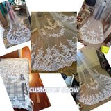Long Lace Edge Bridal Veil White Ivory Wedding Veils With Comb New Bridal Accessories