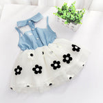 2018 New Summer Dress Children's Clothing Girls Denim Stitching Baby Girl Dresses Party Wedding Children's Mesh Princess Dress - ENSEIGNE DENIS