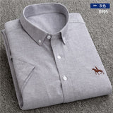 New S to 6xl short sleeve 100% cotton oxford soft comfortable regular fit plus size quality summer business men casual shirts - ENSEIGNE DENIS
