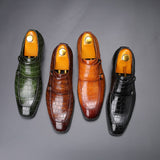 Men Dress Shoes Handmade Personality trend Paty Leather Wedding Shoes Men Flats Leather Oxfords Formal Shoes - ENSEIGNE DENIS