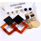 Exknl Women Earrings Set Acrylic Pearl Earrings For Women Bohemian Leopard Tassel Stud Earrings 2020 New Brincos Fashion Jewelry - ENSEIGNE DENIS