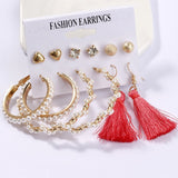Exknl Women Earrings Set Acrylic Pearl Earrings For Women Bohemian Leopard Tassel Stud Earrings 2020 New Brincos Fashion Jewelry - ENSEIGNE DENIS