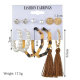 Exknl Women Earrings Set Acrylic Pearl Earrings For Women Bohemian Leopard Tassel Stud Earrings 2020 New Brincos Fashion Jewelry - ENSEIGNE DENIS