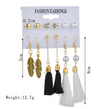 Exknl Women Earrings Set Acrylic Pearl Earrings For Women Bohemian Leopard Tassel Stud Earrings 2020 New Brincos Fashion Jewelry - ENSEIGNE DENIS
