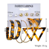 Exknl Women Earrings Set Acrylic Pearl Earrings For Women Bohemian Leopard Tassel Stud Earrings 2020 New Brincos Fashion Jewelry - ENSEIGNE DENIS
