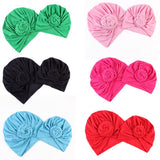 New Mommy And Me Cotton Blend Handmade Hat Women Caps Baby Girls Turban Hats Twist Knot Headwear Hair Accessories