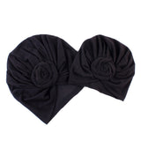 New Mommy And Me Cotton Blend Handmade Hat Women Caps Baby Girls Turban Hats Twist Knot Headwear Hair Accessories