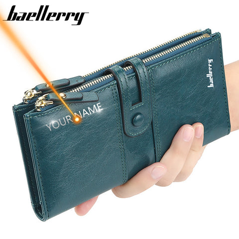 2020 Name Engrave Women Wallets Fashion Long Leather Top Quality Card Holder Classic Female Purse  Zipper Brand Wallet For Women - ENSEIGNE DENIS