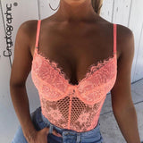 Cryptographic Lace Floral Mesh Sexy Lace Bodysuits Women Party Night Club Summer Backless Sheer Bodysuit Lingerie Female Body - ENSEIGNE DENIS