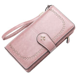 2020 Large Women Wallets Name Engraving Hollow Out Long Wallet Fashion Top Quality PU Leather Card Holder Wallet For Women - ENSEIGNE DENIS