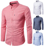 2019 Men Dress Shirt Long Sleeve Slim  Man Shirts Designer High Quality Solid Male Clothing Fit Business Shirts - ENSEIGNE DENIS