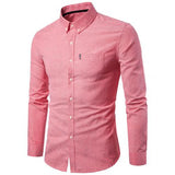 2019 Men Dress Shirt Long Sleeve Slim  Man Shirts Designer High Quality Solid Male Clothing Fit Business Shirts - ENSEIGNE DENIS