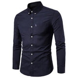 2019 Men Dress Shirt Long Sleeve Slim  Man Shirts Designer High Quality Solid Male Clothing Fit Business Shirts - ENSEIGNE DENIS