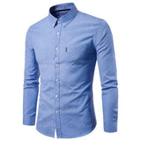 2019 Men Dress Shirt Long Sleeve Slim  Man Shirts Designer High Quality Solid Male Clothing Fit Business Shirts - ENSEIGNE DENIS
