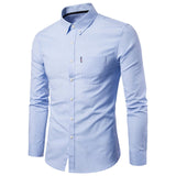 2019 Men Dress Shirt Long Sleeve Slim  Man Shirts Designer High Quality Solid Male Clothing Fit Business Shirts - ENSEIGNE DENIS