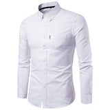 2019 Men Dress Shirt Long Sleeve Slim  Man Shirts Designer High Quality Solid Male Clothing Fit Business Shirts - ENSEIGNE DENIS