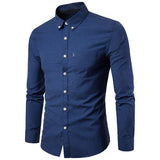 2019 Men Dress Shirt Long Sleeve Slim  Man Shirts Designer High Quality Solid Male Clothing Fit Business Shirts - ENSEIGNE DENIS