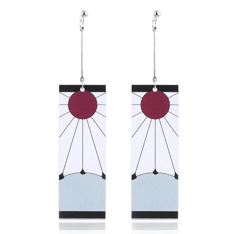 Anime Acrylic Drop Earrings Demon Slayer Kimetsu no Yaiba Blade of Ghost Earings For Women Men Cosplay Jewelry Accessories Gift - ENSEIGNE DENIS