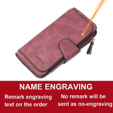 2020 Women Wallets Name Engrave Fashion Long Leather Top Quality Card Holder Classic Female Purse  Zipper  Wallet For Women - ENSEIGNE DENIS